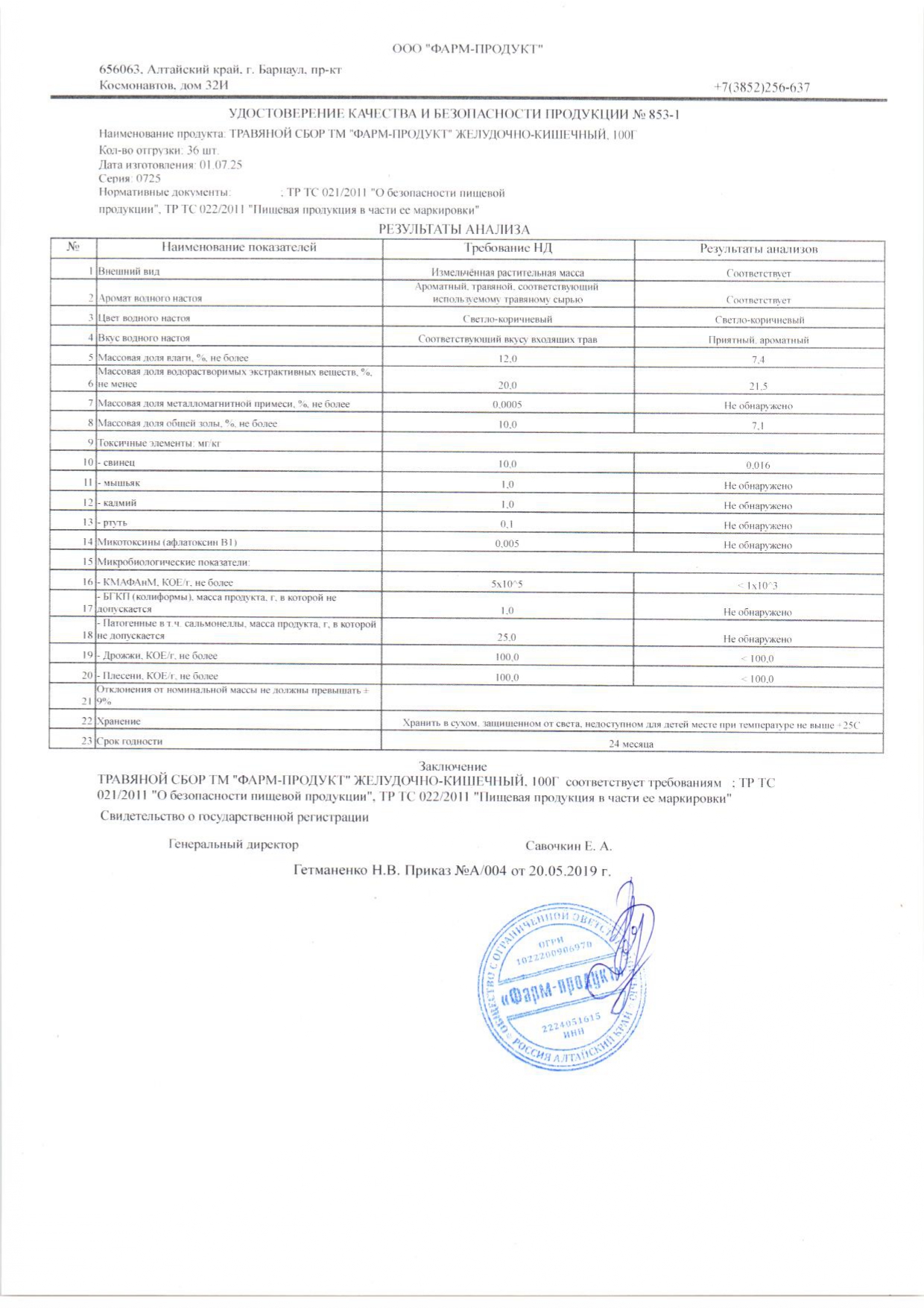 Паспорт №072025